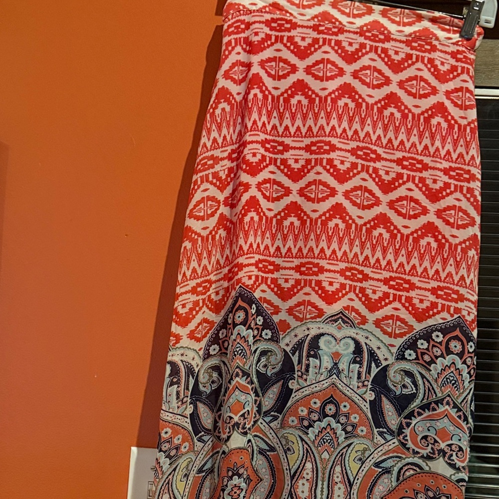 Derek Heart Red and Blue Patterned Skirt
